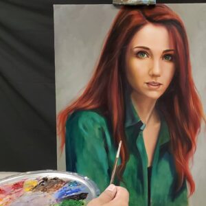 Commission Portraits RedHead Oil Painting
