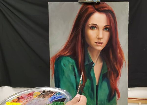 Commission Portraits RedHead Oil Painting